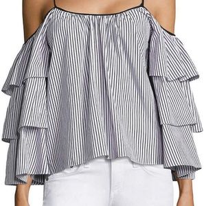 Parker Womens Size XS Marielle Poplin Striped